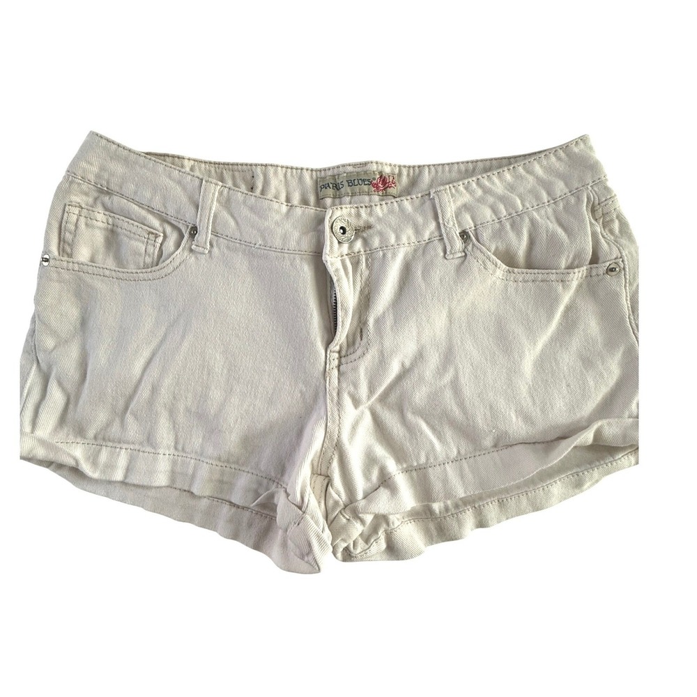 Vintage Y2K Paris Blues Micro Mini Denim Shorts White Low Rise Micro‎ Size 9